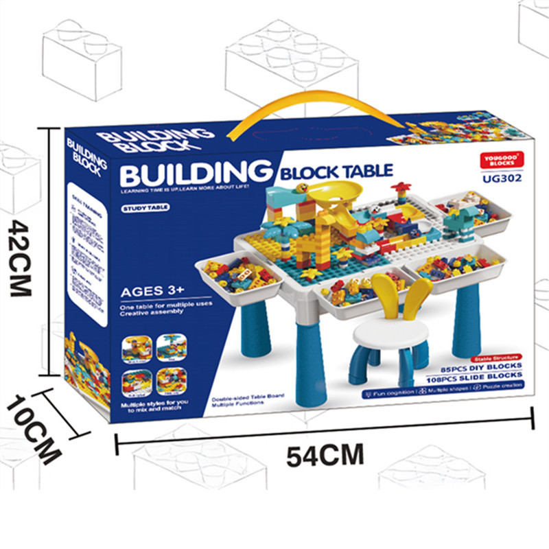 The new multi-functional building block table with large particles is compatible with Lego kindergarten assembly children's early education and intelligence activity gifts details Picture