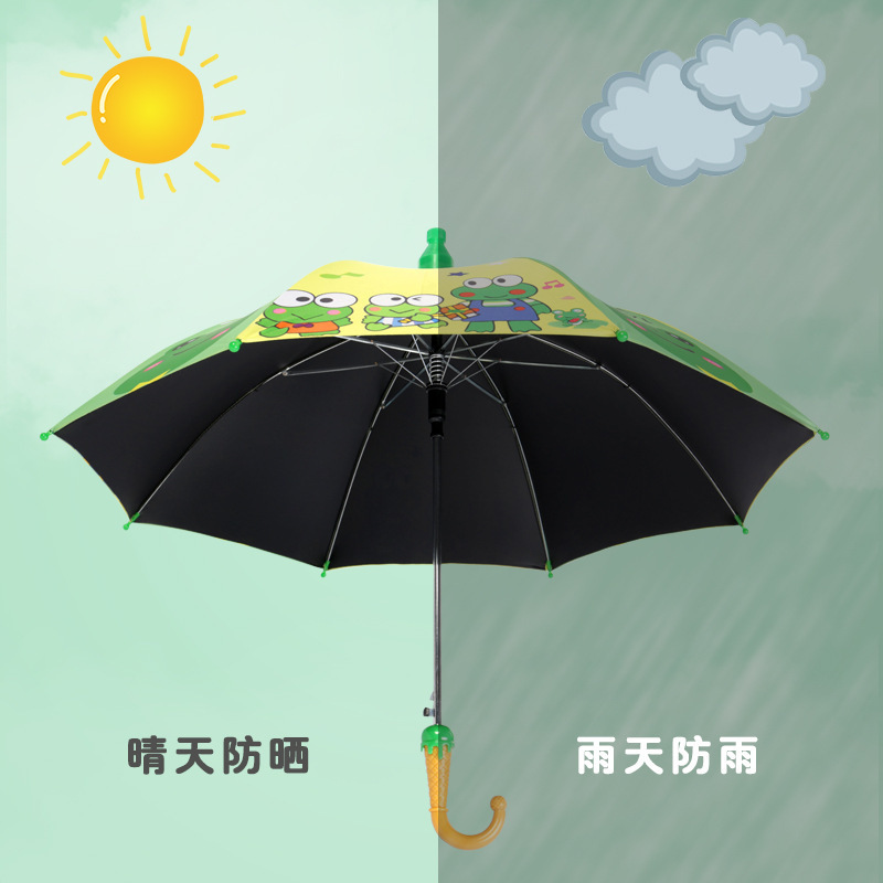 Cartoon children's umbrellas, sun protection umbrellas, black rubber children's umbrellas, straight-pole automatic umbrellas, safety anti-child trapping umbrellas, advertising umbrellas Application Scenario