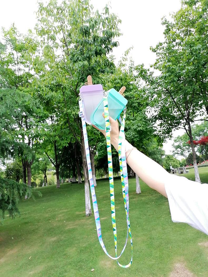 Korean-style creative ice cream Popsicle cups, portable straw plastic cups for women, adults and children, and personalized internet-famous water bottles Specification image