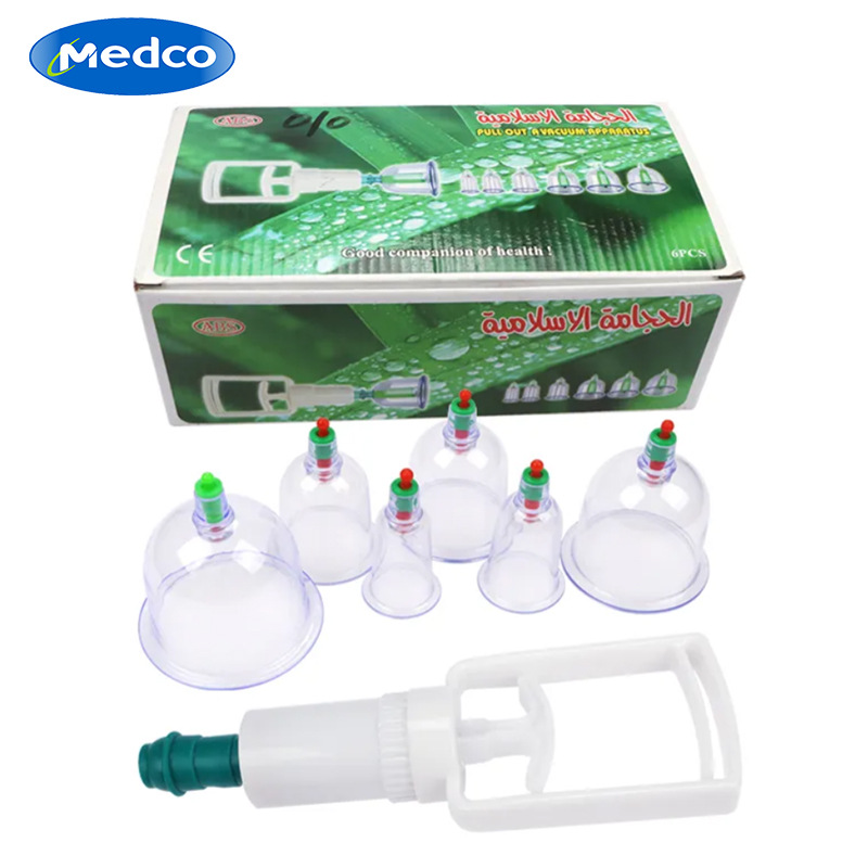 跨境专供家用6罐真空拔罐器抽气式真空加厚非玻璃大号拔火罐套装