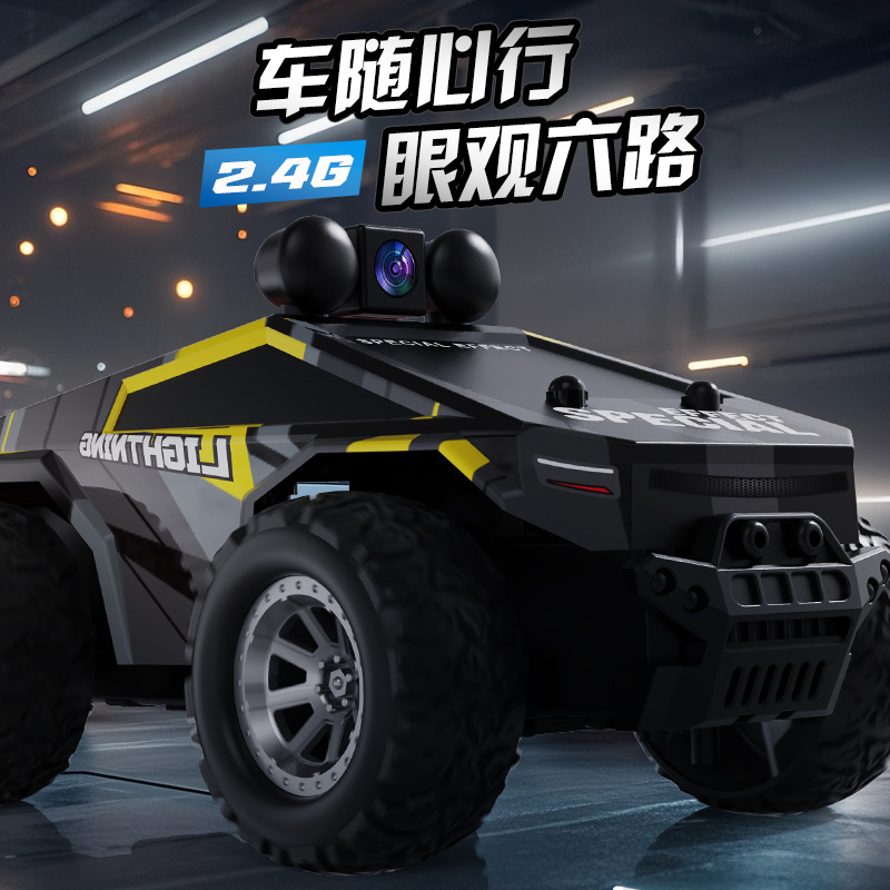新款2.4G带航拍遥控车1:28高速漂移越野攀爬皮卡玩具高级黑科技