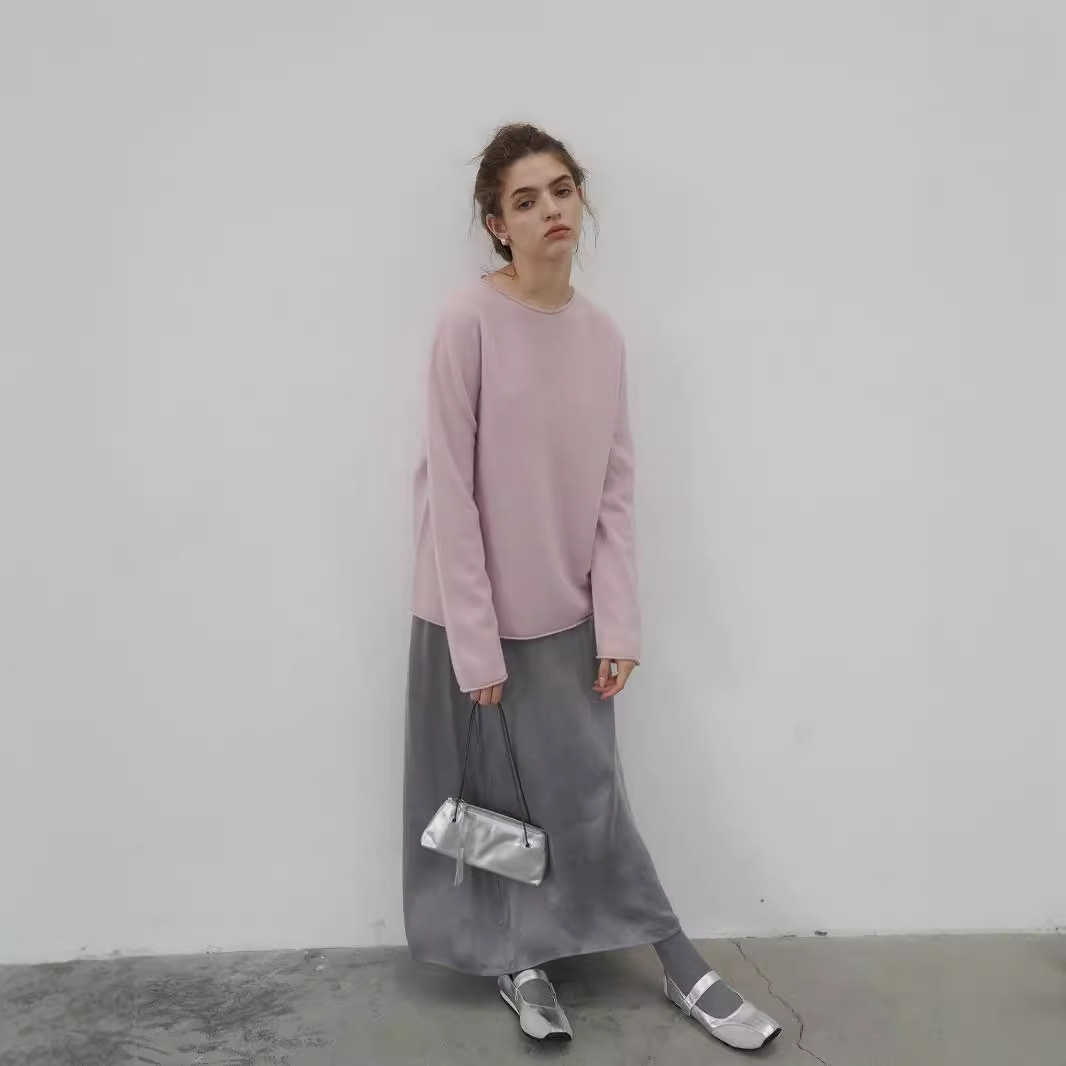 Korean-style seamless one-piece process round-neck pullover cotton and wool sweater, basic base layer for women a1183 in autumn and winter