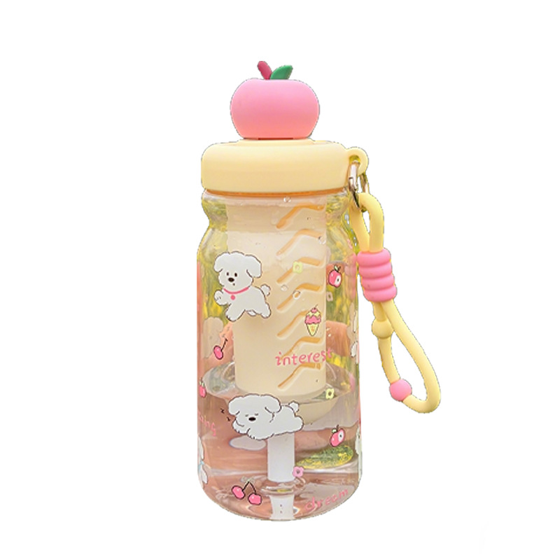أربعة أكواب الكرتونية الرياضية 600ML من أربعة أكواب شفاف من الجراء والأرانب Item Picture