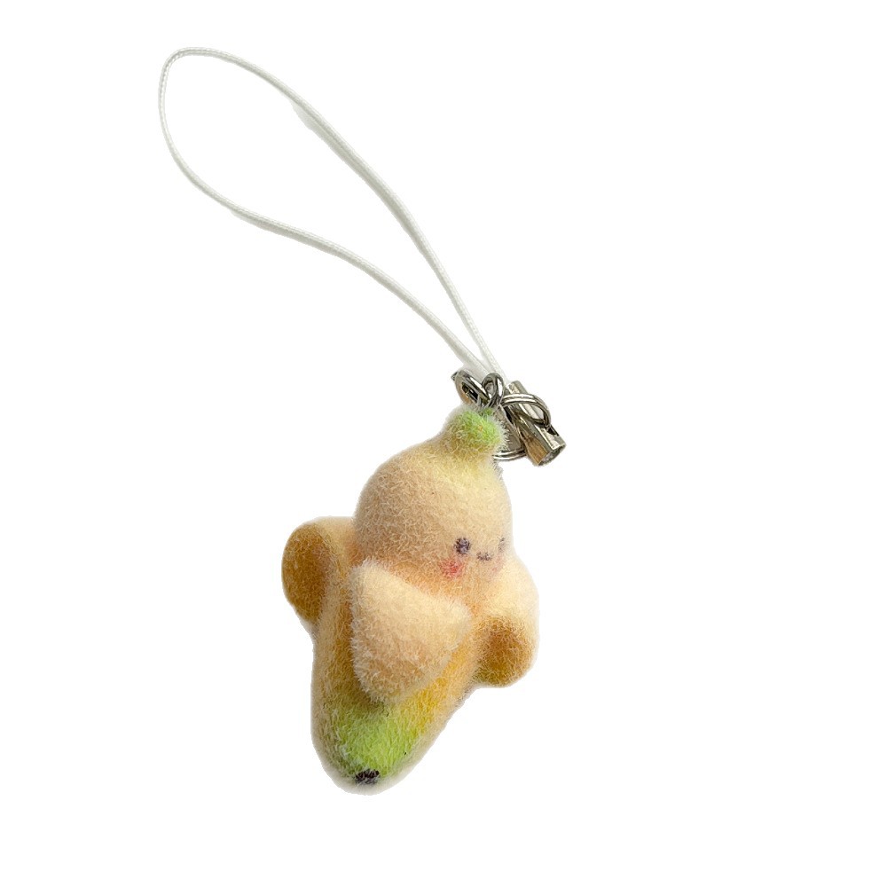 Creative flocked banana small pendant, cute Korean style pendant, peeled banana bag, mobile phone chain pendant wholesale Item Picture