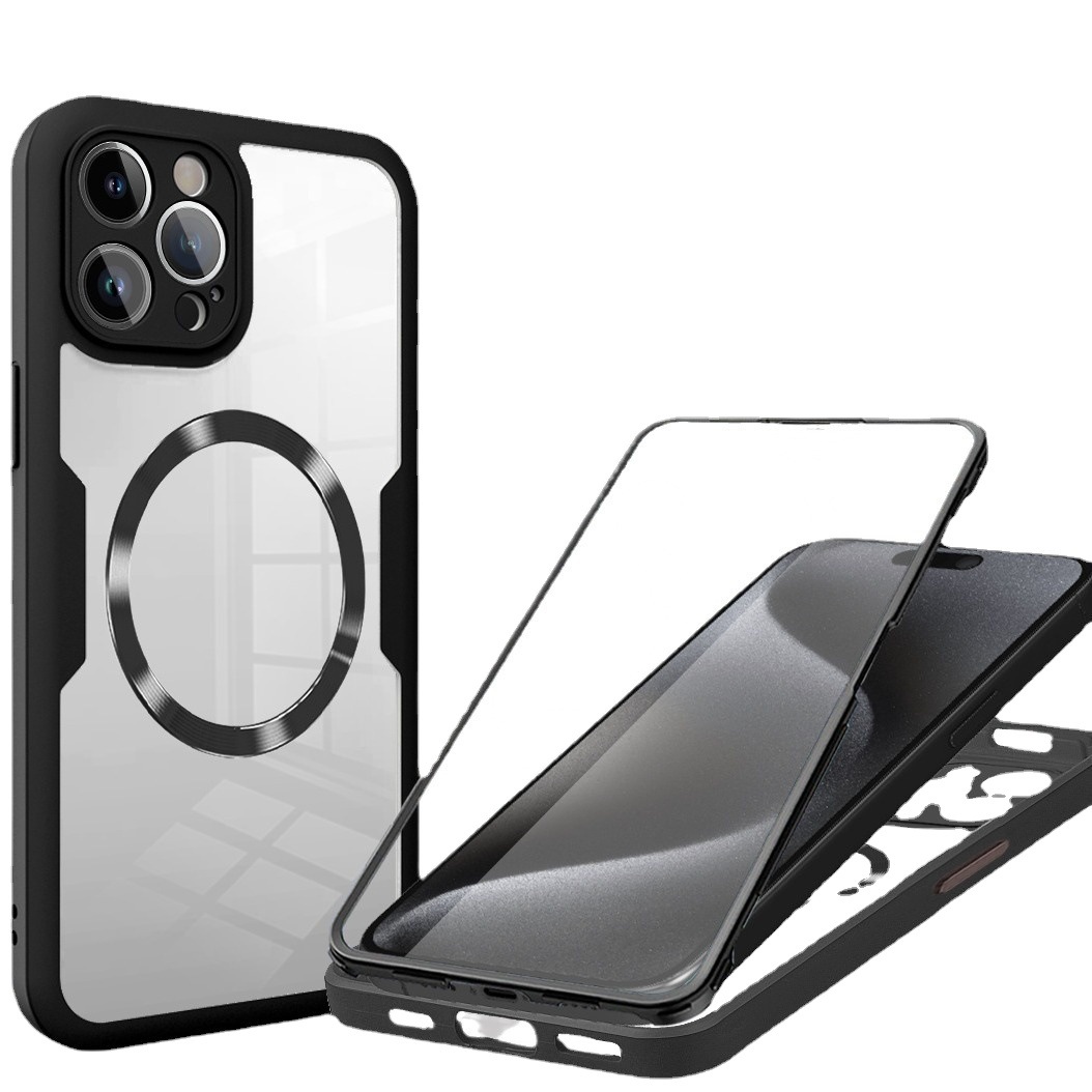 Suitable for iPhone17 Qicai magnetic phone case, iPhone17Pro Max all-inclusive 360 case and film integrated protective case Item Picture