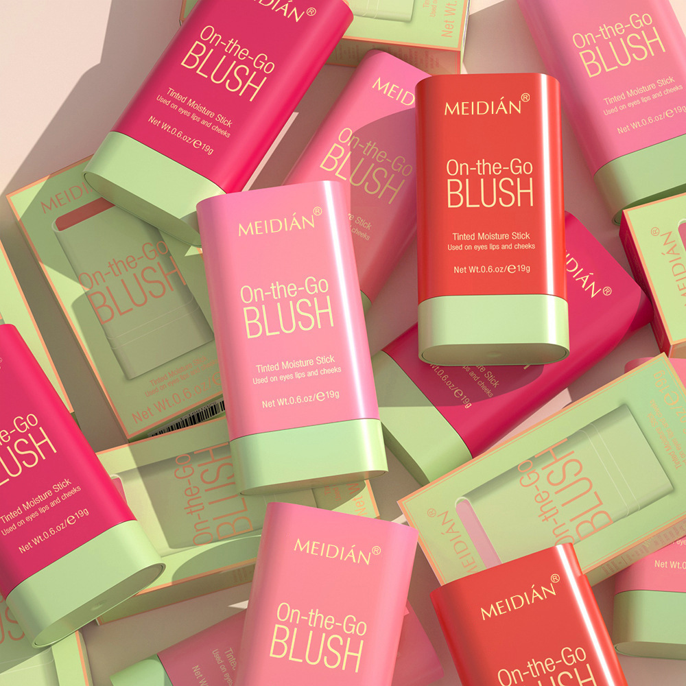 Cross-border bestsellers: Solid blush cream, high-gloss portable contouring blush stick, brightening base makeup full figure