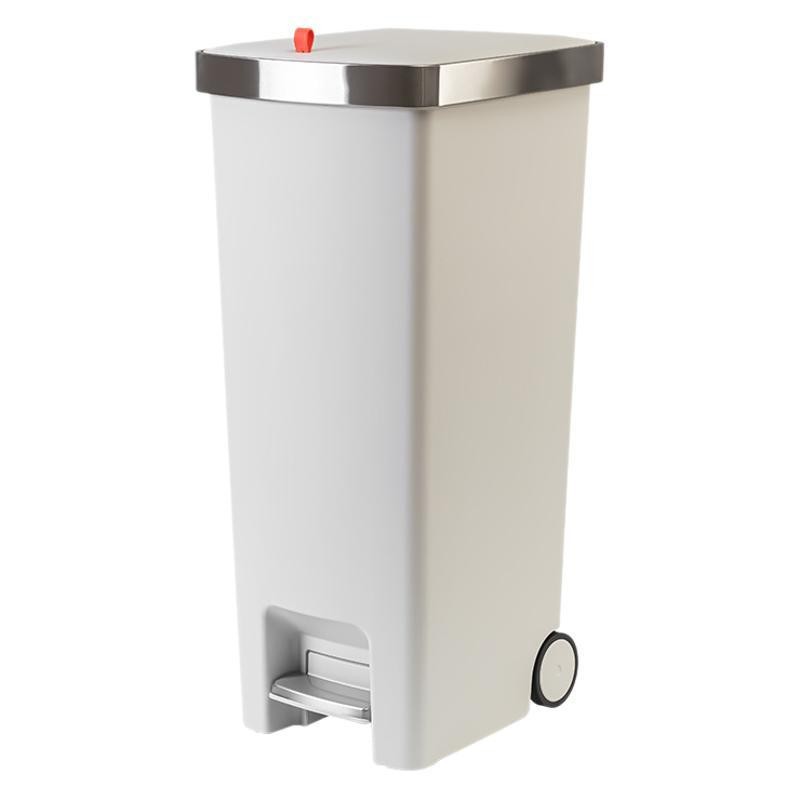 This is a high-end, light luxury household trash can with a foot pedal, lid and large capacity for the kitchen and toilet Item Picture