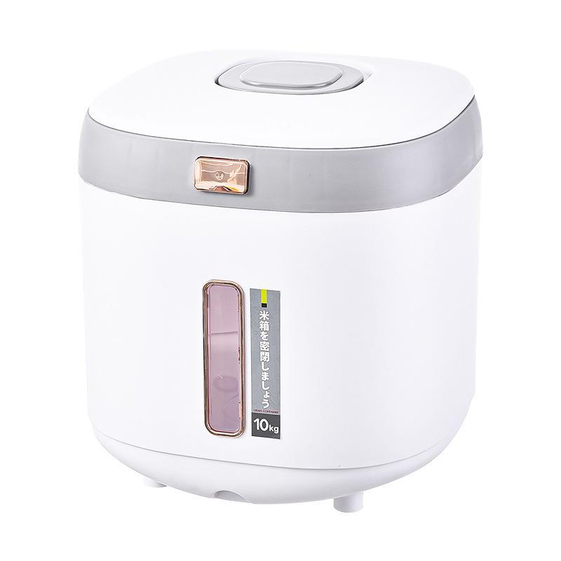 20-jin containers for grains and cereals, rice drums, classified metering rice jars, automatic rice discharge plastic storage tanks, insect-proof sealed tanks Item Picture