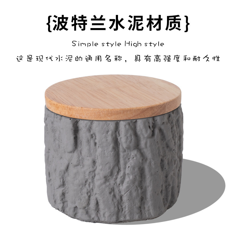 Pet urn, ceramic, six colors, wooden lid, bark texture, pet funeral supplies, pet urn, funeral souvenir details Picture