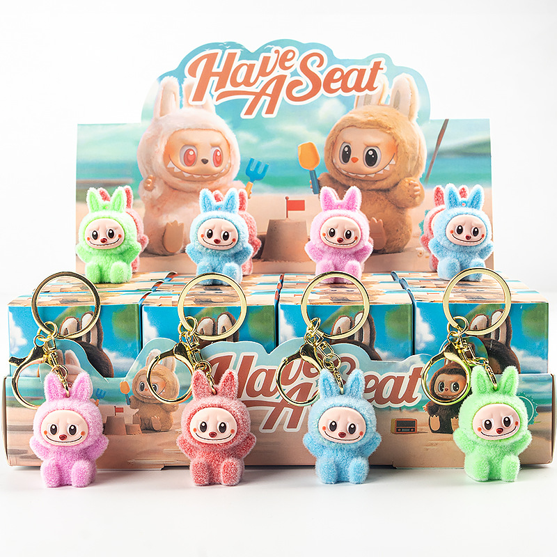 Flocked key ornaments, children's toys wholesale, trendy figurines, blind bags, blind bags Application Scenario