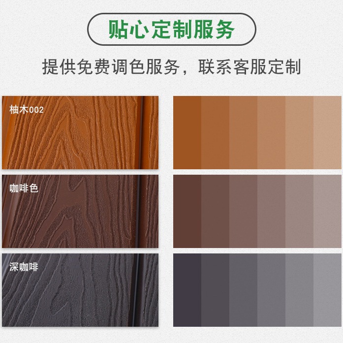 Waterproof plastic wooden house roof, outdoor wood-plastic wall panel decoration material, wall decoration wood-plastic wall panel details Picture