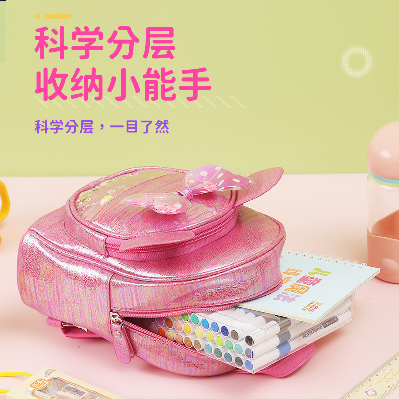 Big-tailed cat cartoon Mickey Mouse ears bow backpack, princess fashion girls' schoolbag, casual and cute bag Specification image