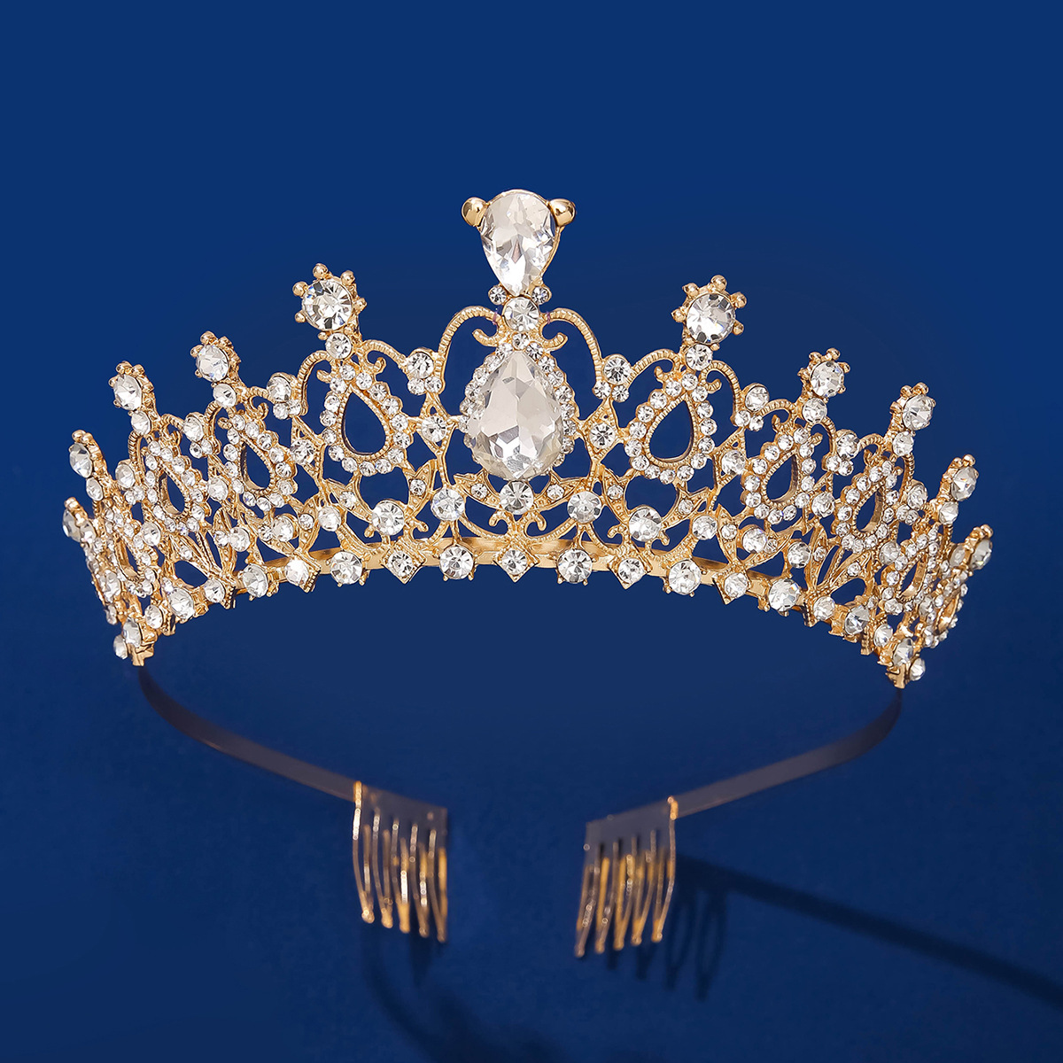 European and American wedding bride's crown headwear, crystal wedding hair accessory, wedding dress, studio queen's hair crown, crown hair band