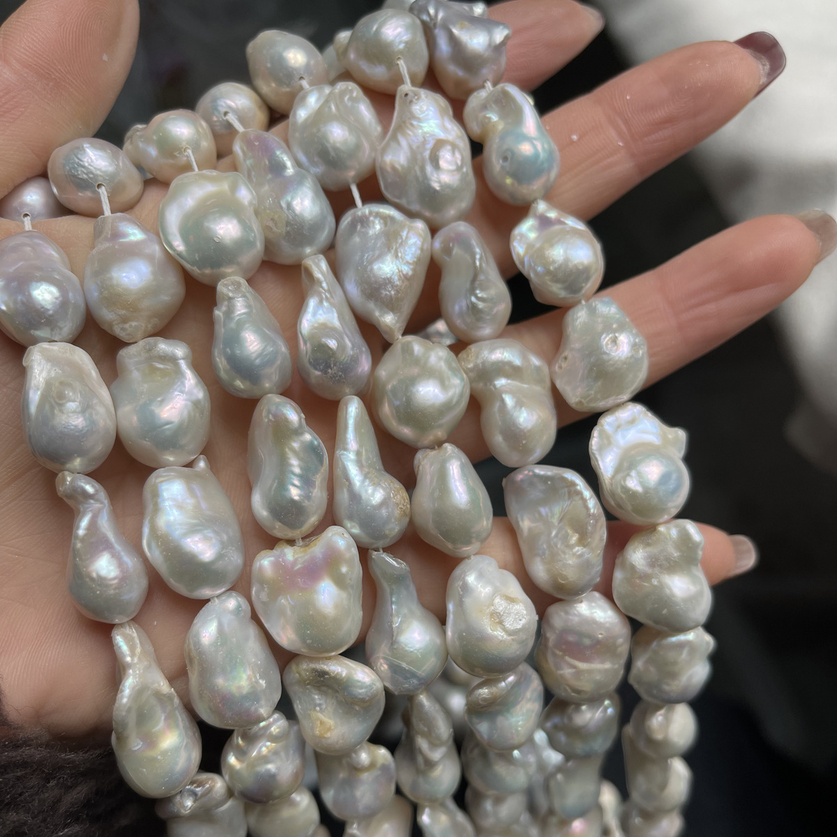 New supply of Baroque pearls 12x16mm-15x20mm(patched), dazzling large Baroque irregular-shaped pearls