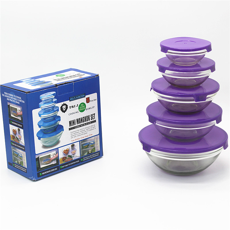 Chinese-style 808 fresh-keeping bowl with lid, transparent glass bowl, instant noodle salad bowl, event opening gift, casual gift Specification image