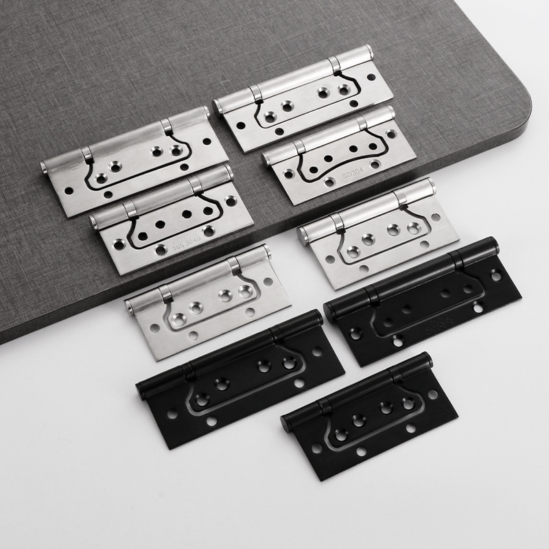 304 stainless steel mother and child hinges, black wooden door hinges, no slotting, thickened 4-inch and 5-inch mother and child hinges, door stops Application Scenario