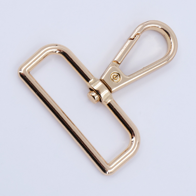 Light gold square tail plate buckle for clothing, bags, woven straps, shoulder straps, hook buckles, lanyard accessories, key dog buckles Specification drawing