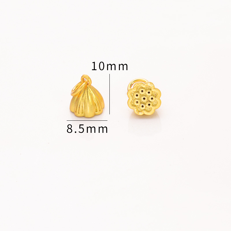 强保色沙金配件diy饰品古法金两世欢莲蓬吊坠手链手绳手串挂件产品图