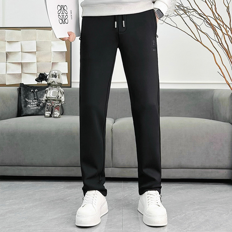 2025 New autumn and winter skinny casual pants, sweatpants, men's sportswear pants, men's fleece sportswear pants details Picture