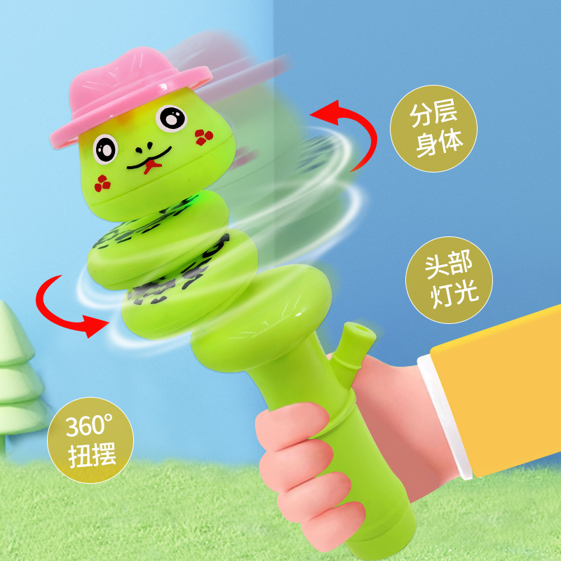 Glowing whistle, twisting snake toy, bestseller, stress-relieving, balanced, rotating and swinging, greedy snake, street stall, night market manufacturer wholesale details Picture