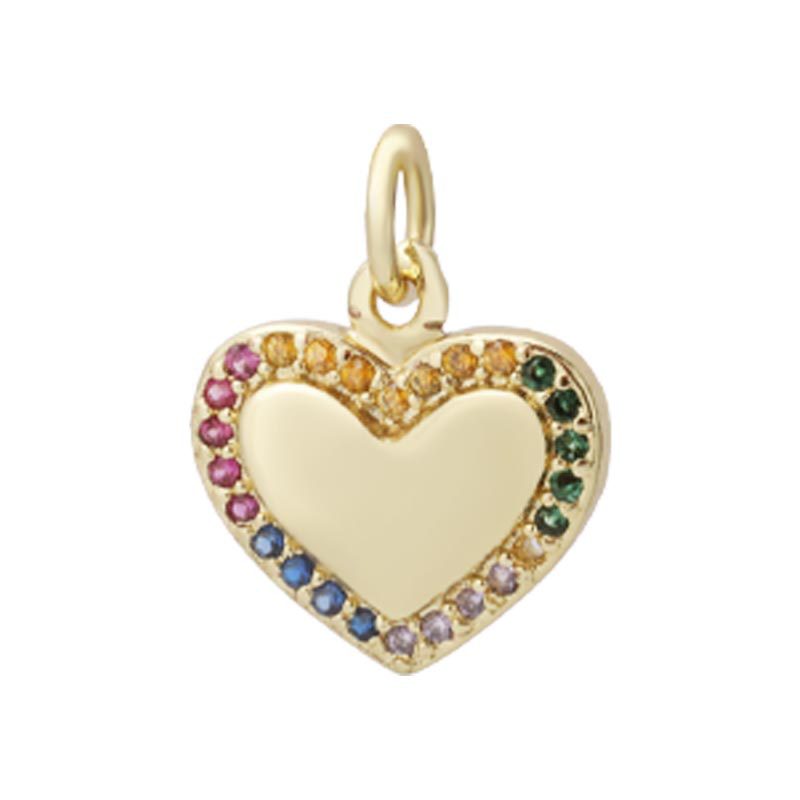 Honglu European and American Cross-border diy micro-inlaid zircon small pendant bracelet Pendant accessory Heart geometric simple accessory Item Picture