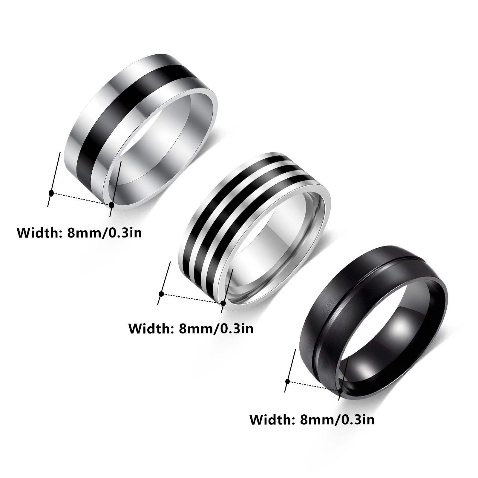 Amazon's new oil-dripping, simple and cool stainless steel ring from Europe and America is a personalized, versatile and trendy couple's choice Application Scenario