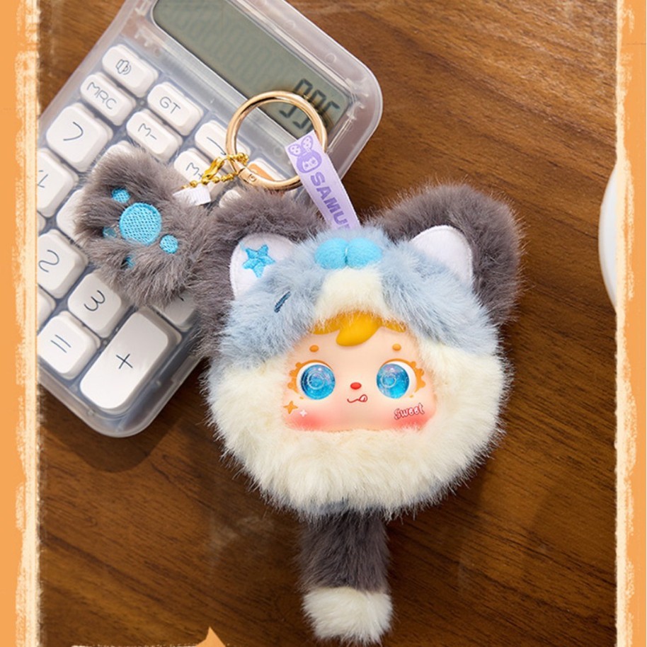 Samuel, the "Three Little Hairs" cat paw grab pendant, plush blind box, woven trendy toy, figurine pendant details Picture