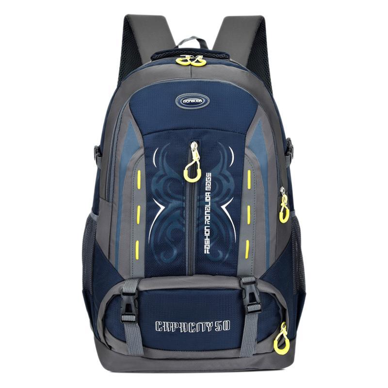 跨境外贸新款户外背包双肩包男女徒步运动旅行休闲露营登山包批发白底实物图