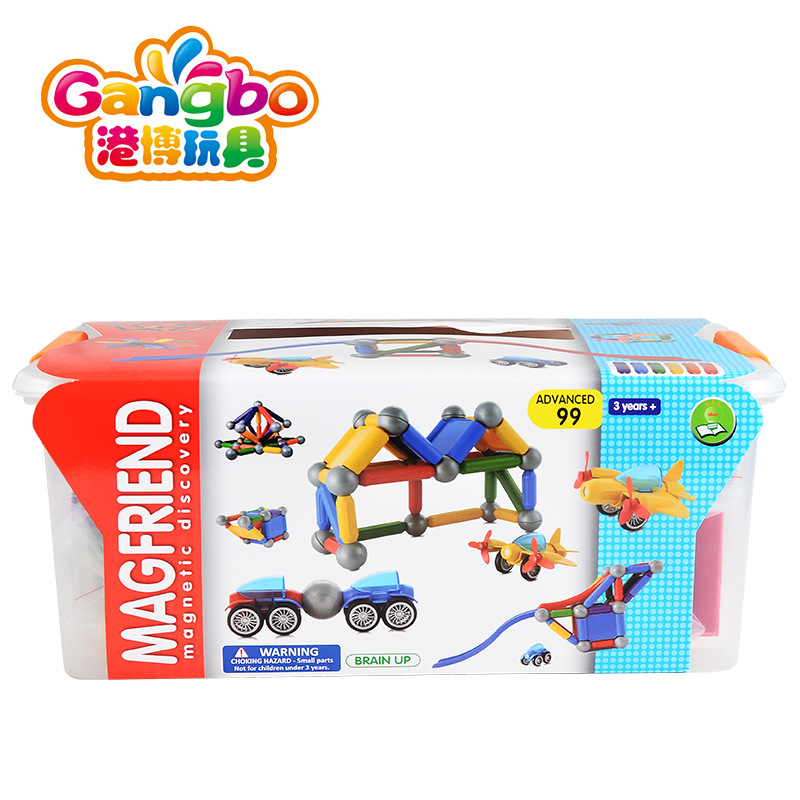 Wholesale of 99pcs barrel-packed aircraft magnetic rod toy sets for early education children, diy assembly of magnet building blocks Application Scenario