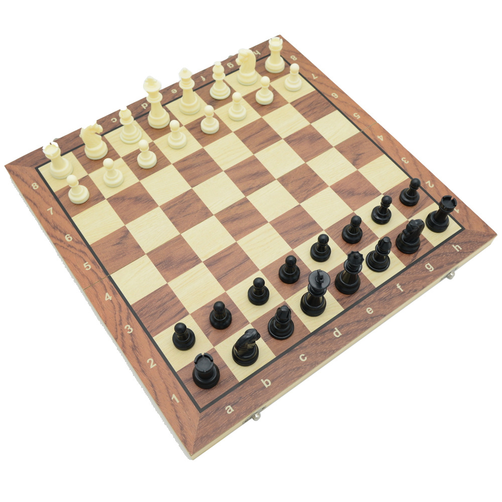 Wooden magnetic plastic chess pieces, foldable educational board game toys, direct sales, cross-border Item Picture