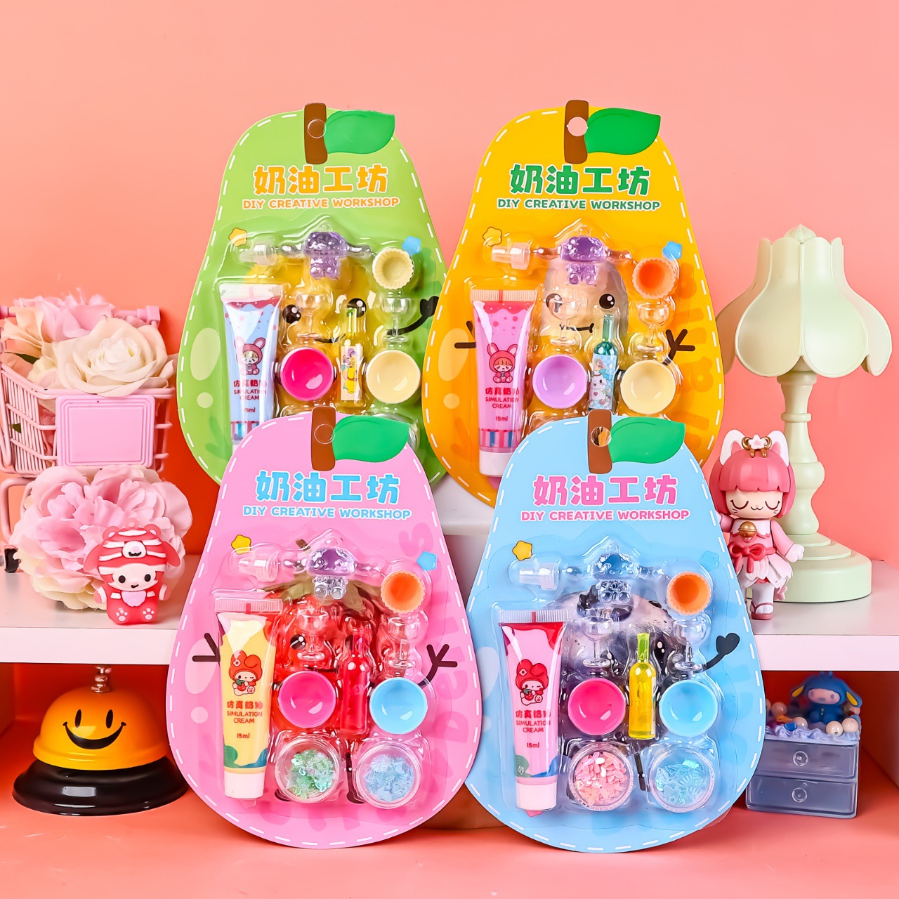 Milk Dragon Match-up Cream Glue Set, children's DIY handmade, making simulated milk tea, ice cream and cream cake details Picture