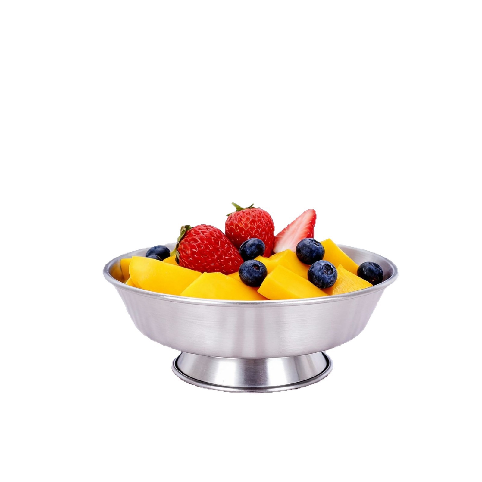 不锈钢沙拉杯雪糕碗甜品水果冰淇淋奶昔小吃杯圆形矮脚水果碟