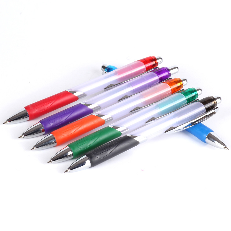 Factory direct supply Tianfeng Foreign Trade Press Ballpoint Pen, plastic Ballpoint pen 556SW transparent Ballpoint pen details Picture