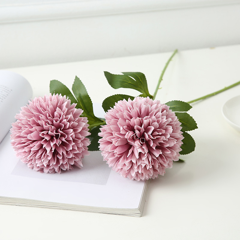 Wholesale of simulated large ball chrysanthemums, living room dining table decoration flowers and plants, wedding scene decoration props, dandelions details Picture