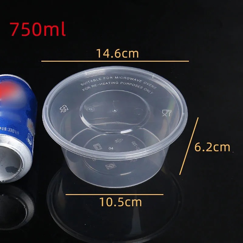 Commercial transparent disposable takeout boxes, rectangular fast food bowls, food-grade microwaveable takeout boxes, covered lunch boxes Item Picture