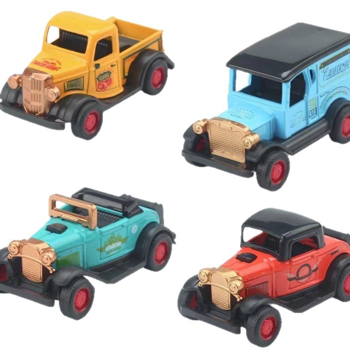 Children's toys, mini simulation rebound car models, alloy cars, vintage vintage cars, keychains, claw machines, gifts Item Picture