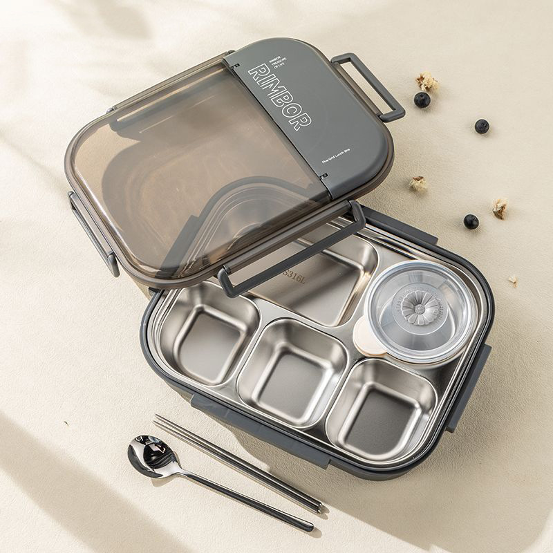 Huihai 316 stainless steel lunch box, specifically designed for students and office workers, is a microwave-safe compartments Japanese bento box details Picture