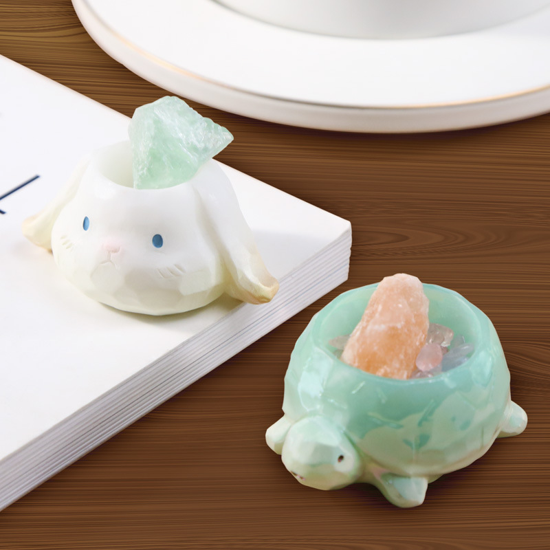 Cartoon animal crystal blind box, multi-style creative design, cat and rabbit figurines, trendy tabletop figurines wholesale details Picture