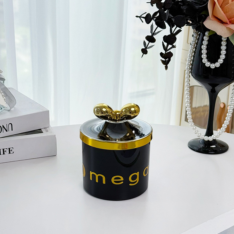 塑料欧式罐五谷杂粮厨房收纳食品级黑色罐盒子零食干货茶叶储物罐细节图