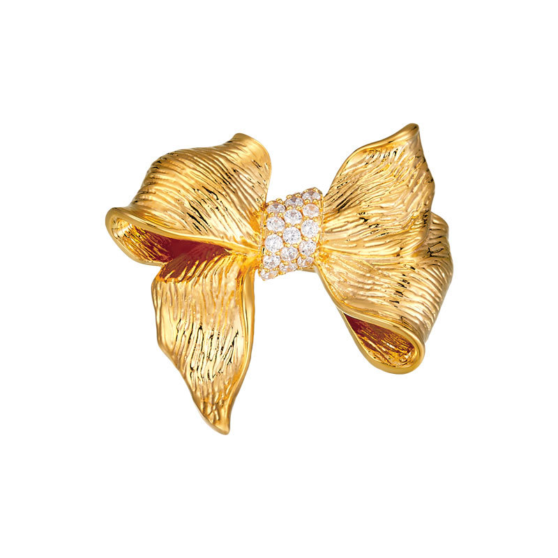 European and American style light luxury bow brooch, original design, simple and versatile, exquisite brooch, new autumn and winter suit pin Item Picture