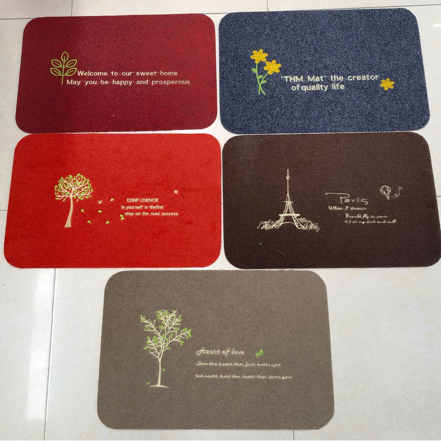 Velvet embroidery, soil scraping, sand scraping, water absorption, anti-slip and dust-proof floor MATS, carpets and foot MATS for the entrance room, living room, kitchen and bedroom