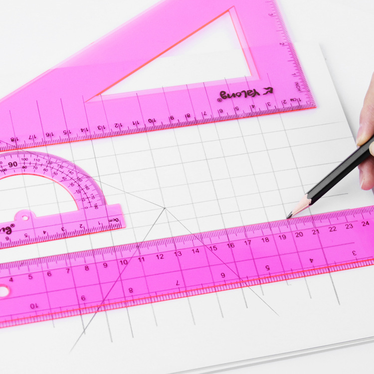 Yalong Cross-border Plastic School Ruler Set student learning Supplies wholesale Application Scenario