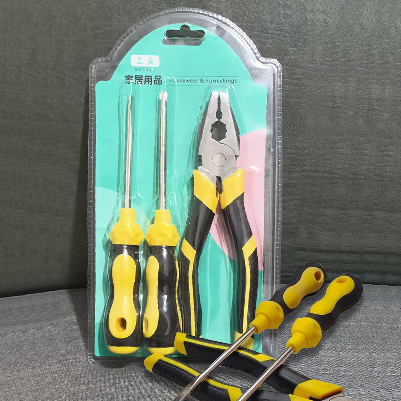 Screwdriver set, pliers, tools, pliers, square screwdrivers, flat-head screwdrivers, hand-specific handles