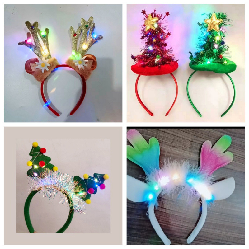 欧美儿童发饰 精灵帽圣诞发箍鹿角发箍欧圣诞树美圣诞装饰头饰现
