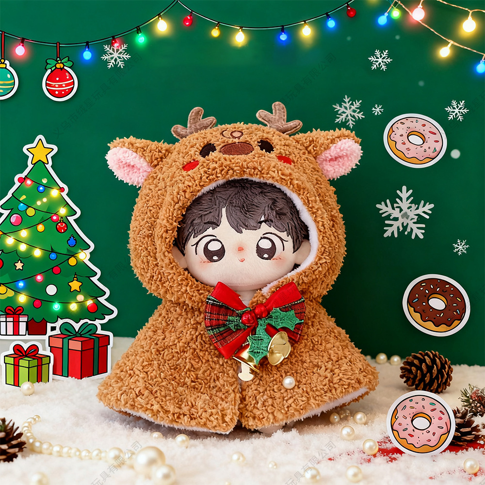 10cm baby dress, doll, Christmas shawl, deer, snowman, labrador, Christmas tree shawl, cape, Christmas hat details Picture
