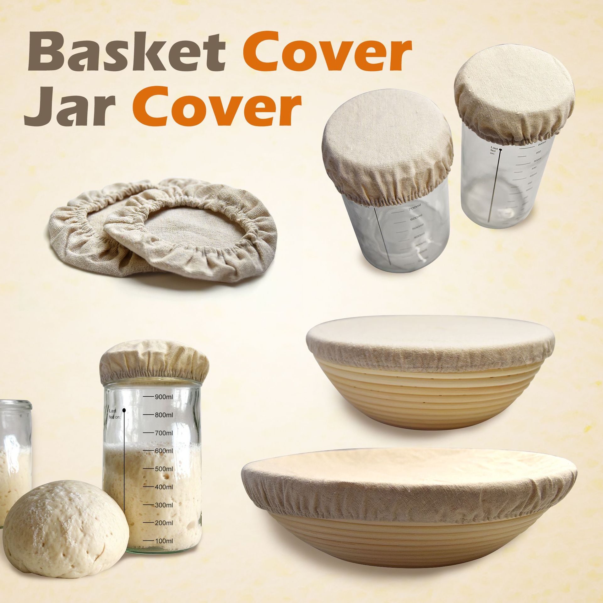 多功能发酵罐培养皿布帽盖子发酵篮碗盖可清洗重复使用防尘罩碗罩