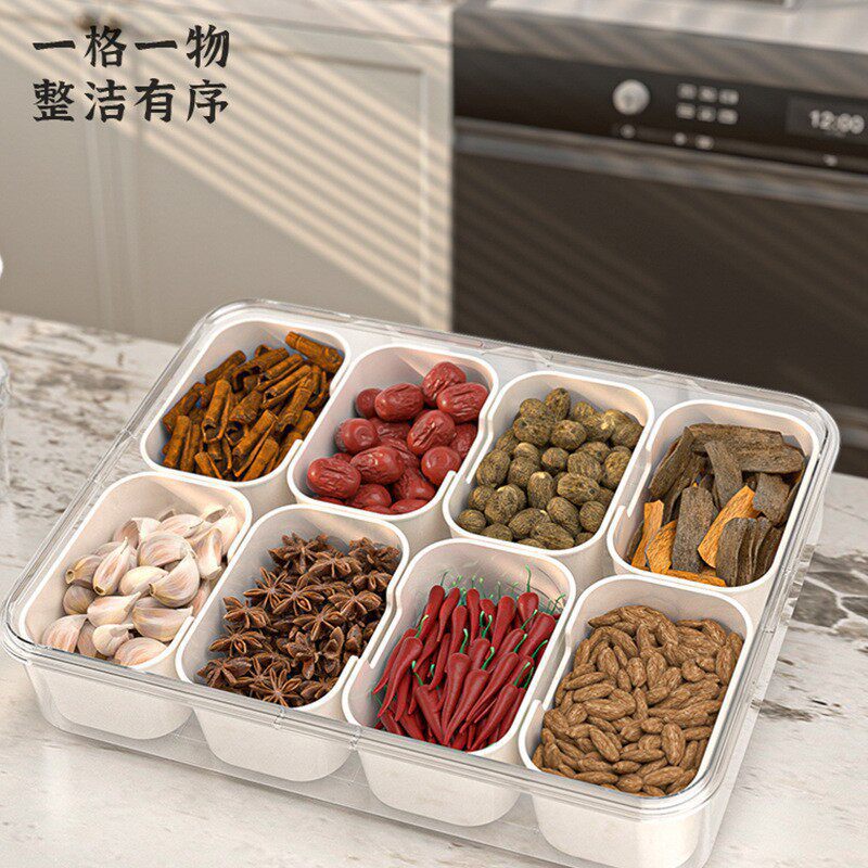 Condimento caja de condimento refrigerador caja de almacenamiento cocina hermética caja de compartimento caja de compartimento caja de compartimento a prueba de humedad caja de condimento fresco details Picture