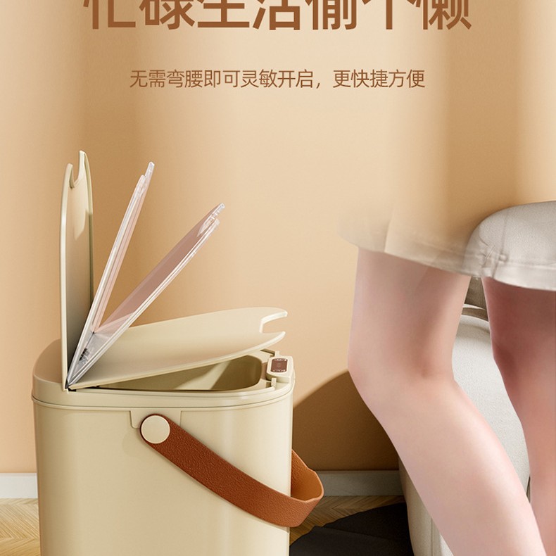 垃圾桶/摇盖式垃圾桶40L/不锈钢垃圾筒/大型垃圾桶/不弯腰垃圾桶产品图