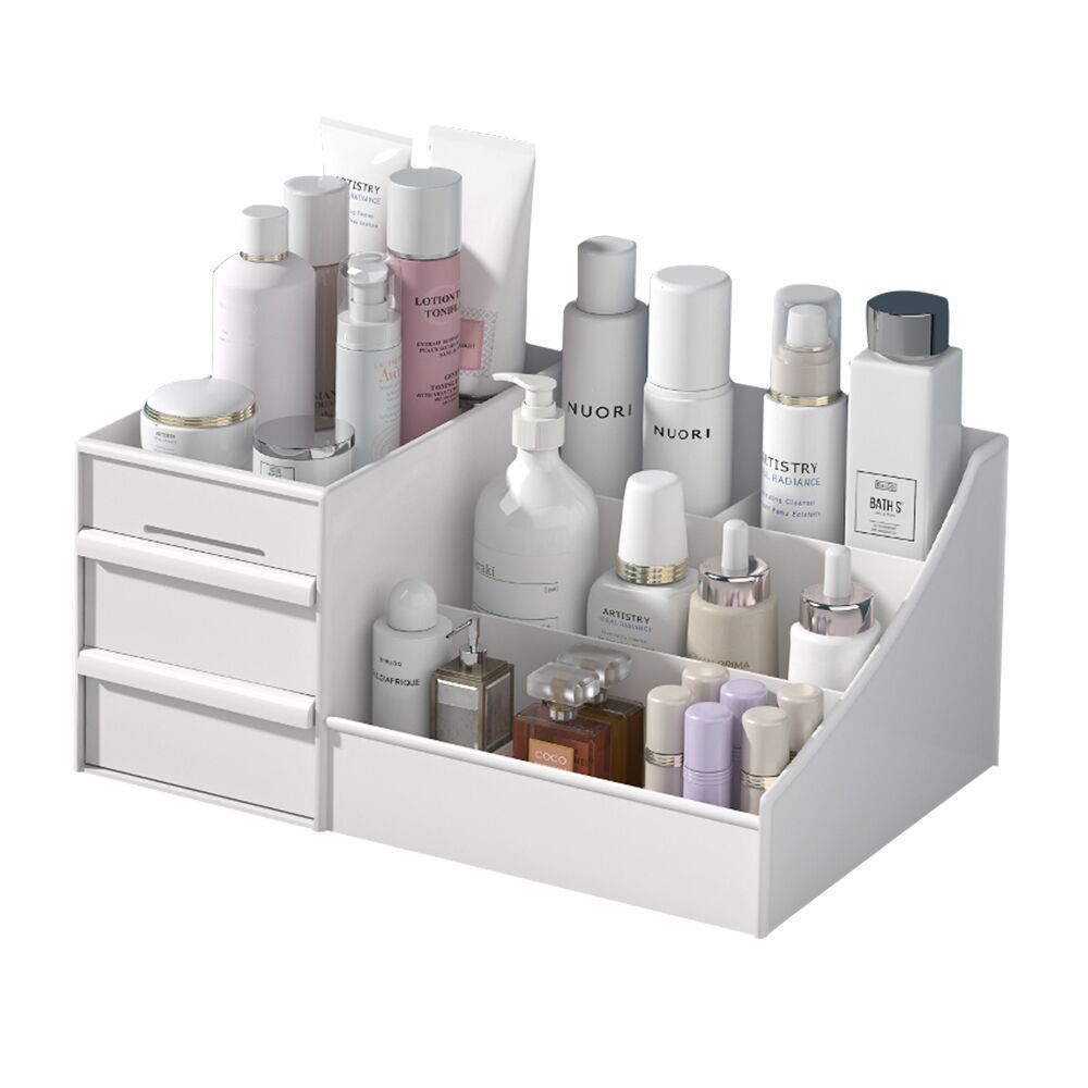 Factory direct sales of drawer-type makeup boxes, dressing tables, desktop cosmetics storage boxes, compartmentalized organization, dormitory storage racks Item Picture