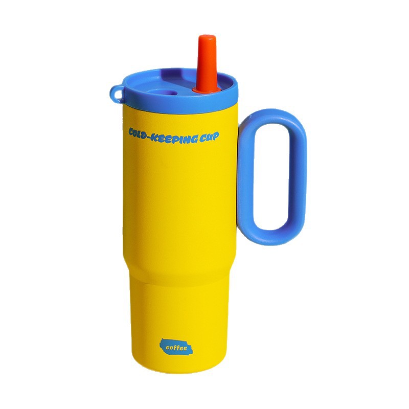 Bingba Cup, a large-capacity 316 stainless steel ceramic inner liner insulated cup, is a custom-made car water cup with a light luxury and high-end feel Item Picture